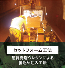 セットフォーム工法 硬質発泡ウレタンによる裏込め注入工法